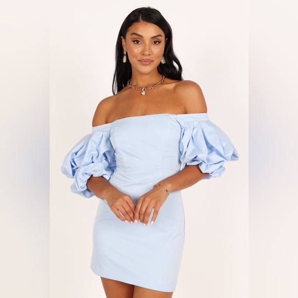 New Petal & Pup Fern Off the Shoulder Puff Sleeve Minidress Small - Picture 1 of 8